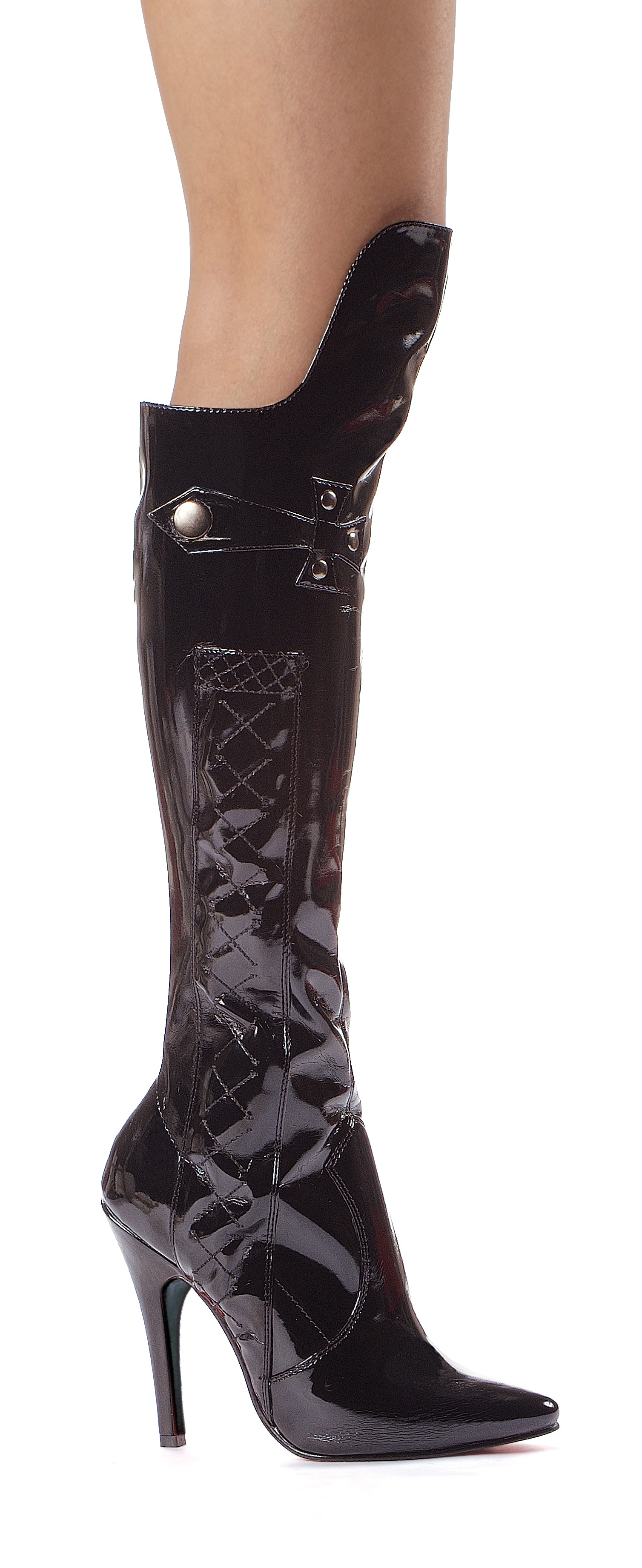 Sadie- 5 Inch Heel Boots With High Cuff and Whip